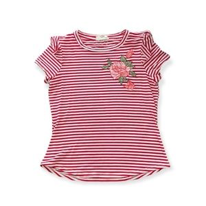 Red and white striped Blu Pepper shirt girls